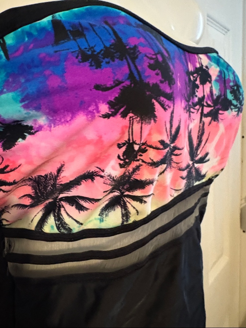 OP Black Swimwear with Tropical Accents - Picture 4 of 4